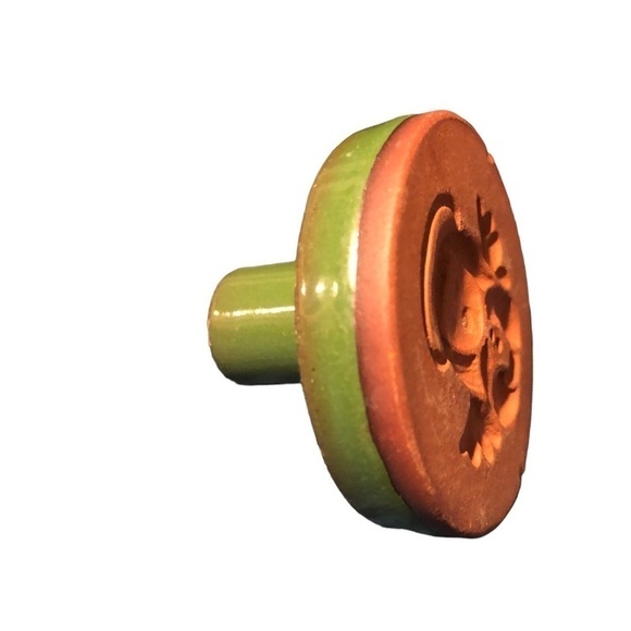 Vintage Terracotta 2” Butter Or Cookie Press Vintage Clay Heart Tulips Angel - Picture 9 of 10